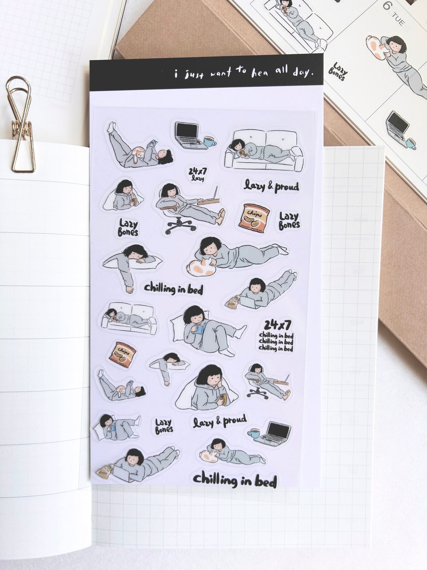 Miss Ng Yuk Sticker Sheet Vol.10 Lazy Bones