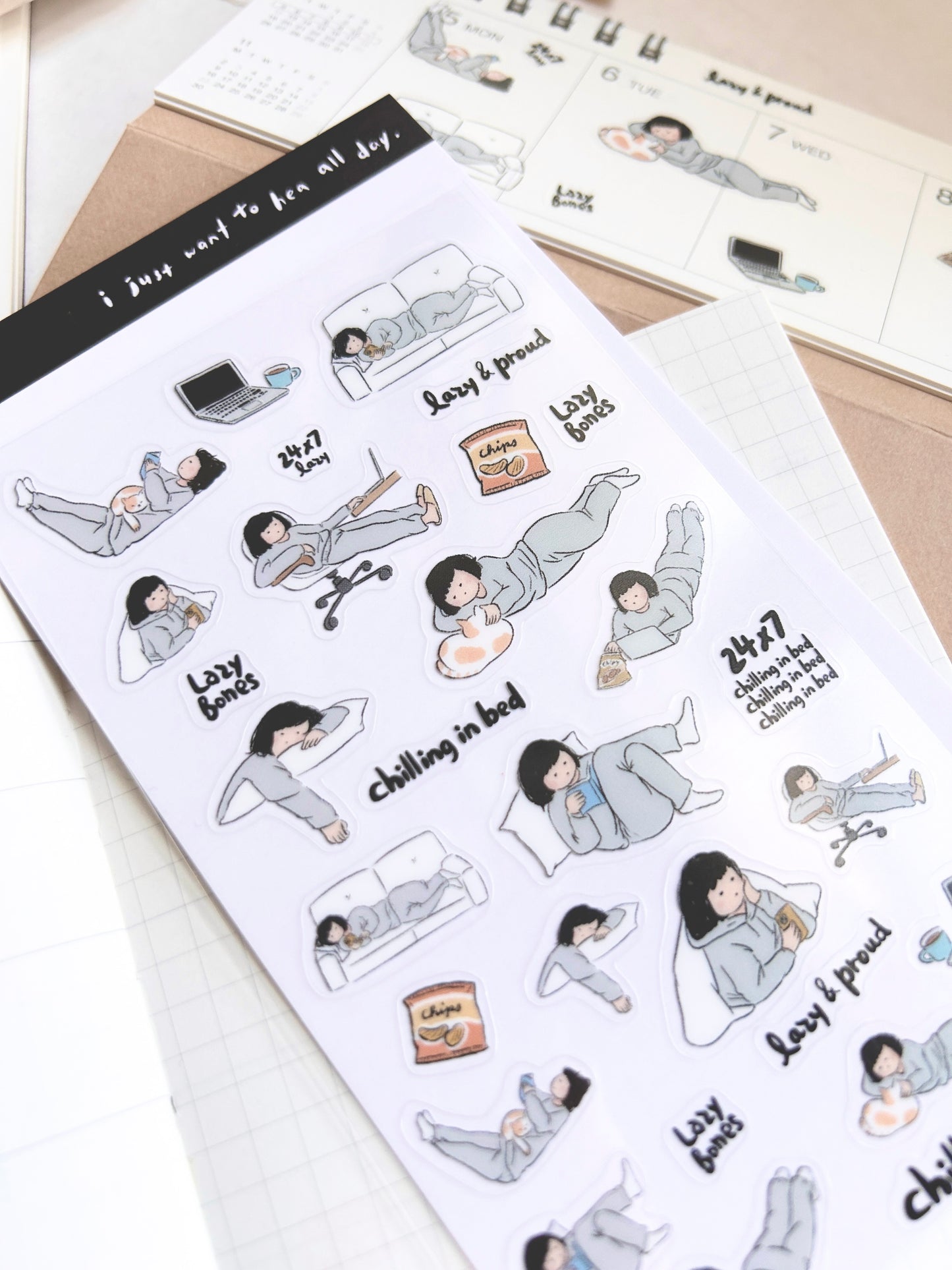 Miss Ng Yuk Sticker Sheet Vol.10 Lazy Bones