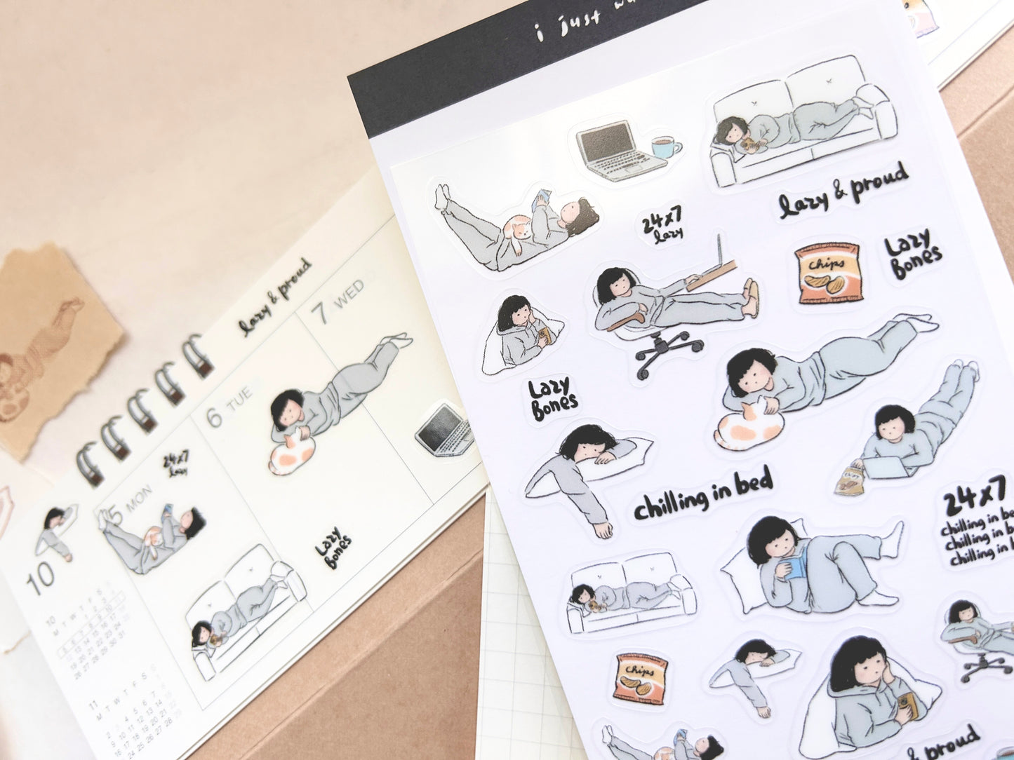 Miss Ng Yuk Sticker Sheet Vol.10 Lazy Bones