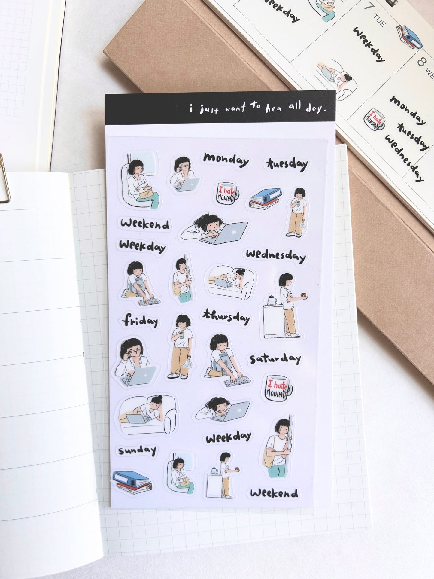 Miss Ng Yuk Sticker Sheet Vol.7 Too Sleepy to Work