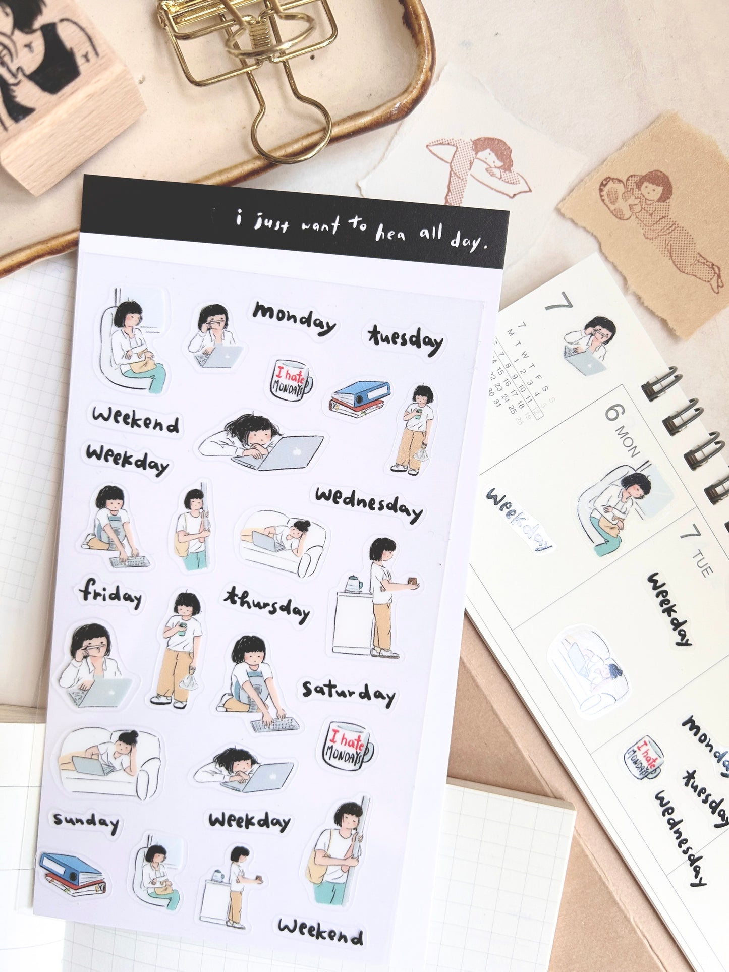 Miss Ng Yuk Sticker Sheet Vol.7 Too Sleepy to Work