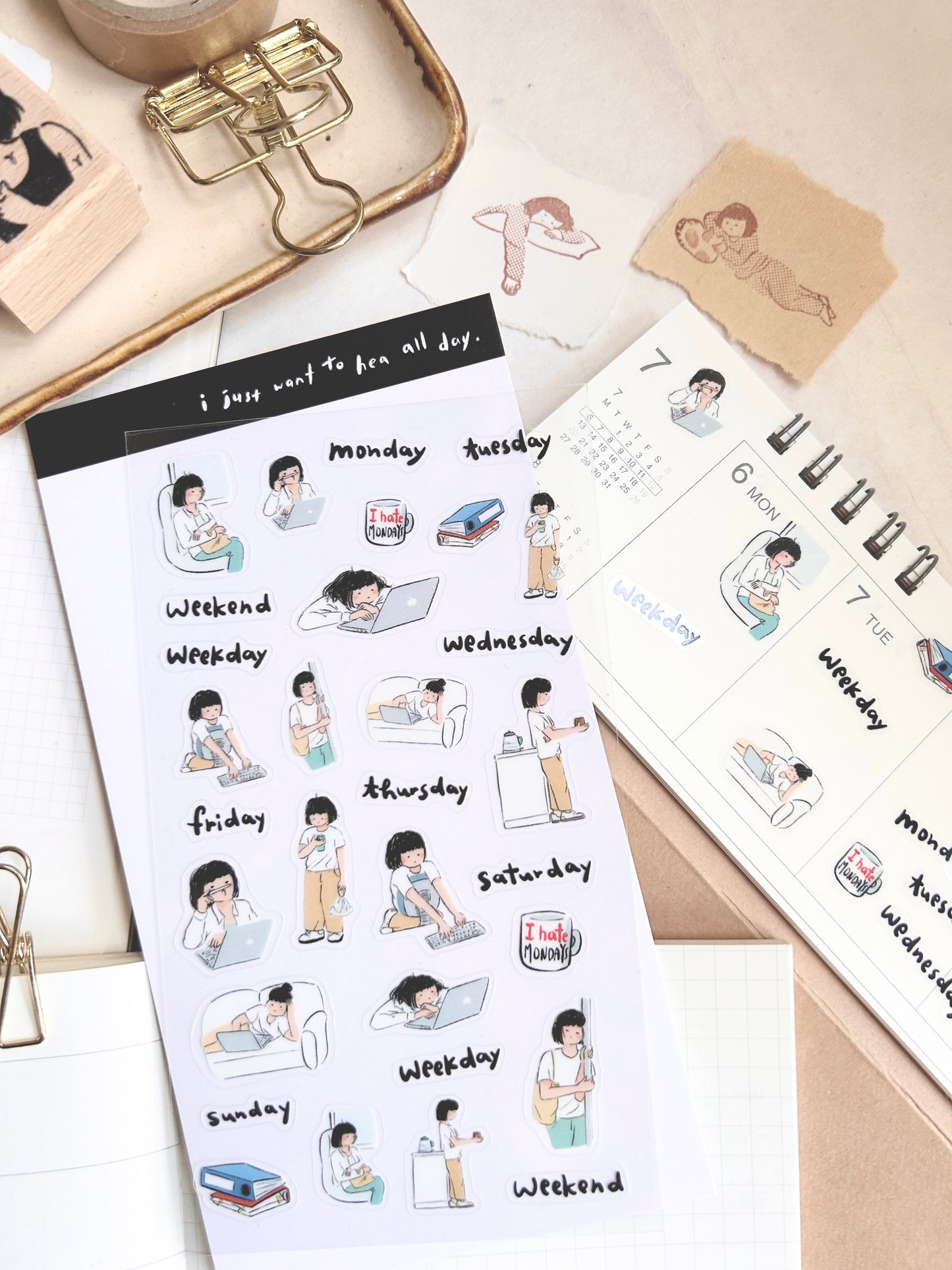 Miss Ng Yuk Sticker Sheet Vol.7 Too Sleepy to Work