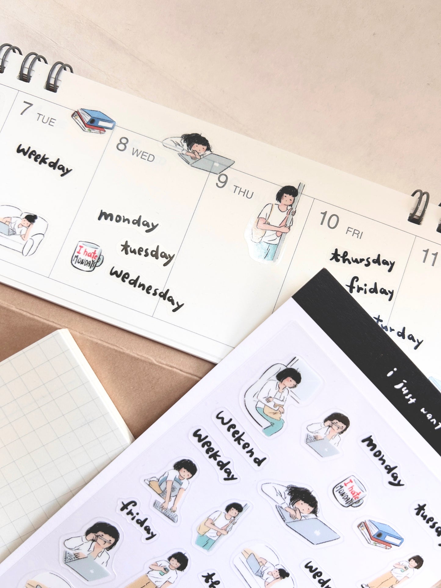 Miss Ng Yuk Sticker Sheet Vol.7 Too Sleepy to Work