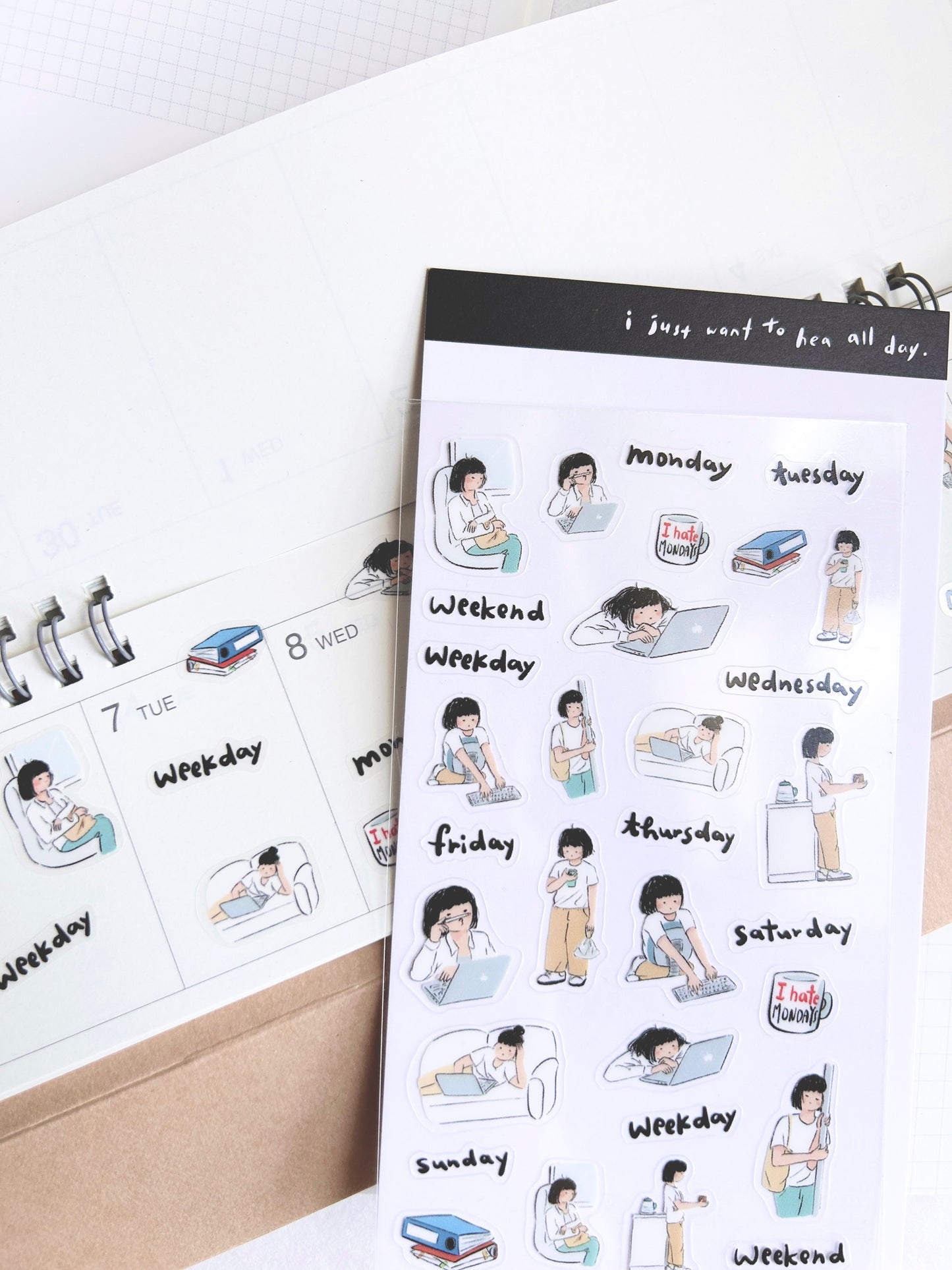 Miss Ng Yuk Sticker Sheet Vol.7 Too Sleepy to Work