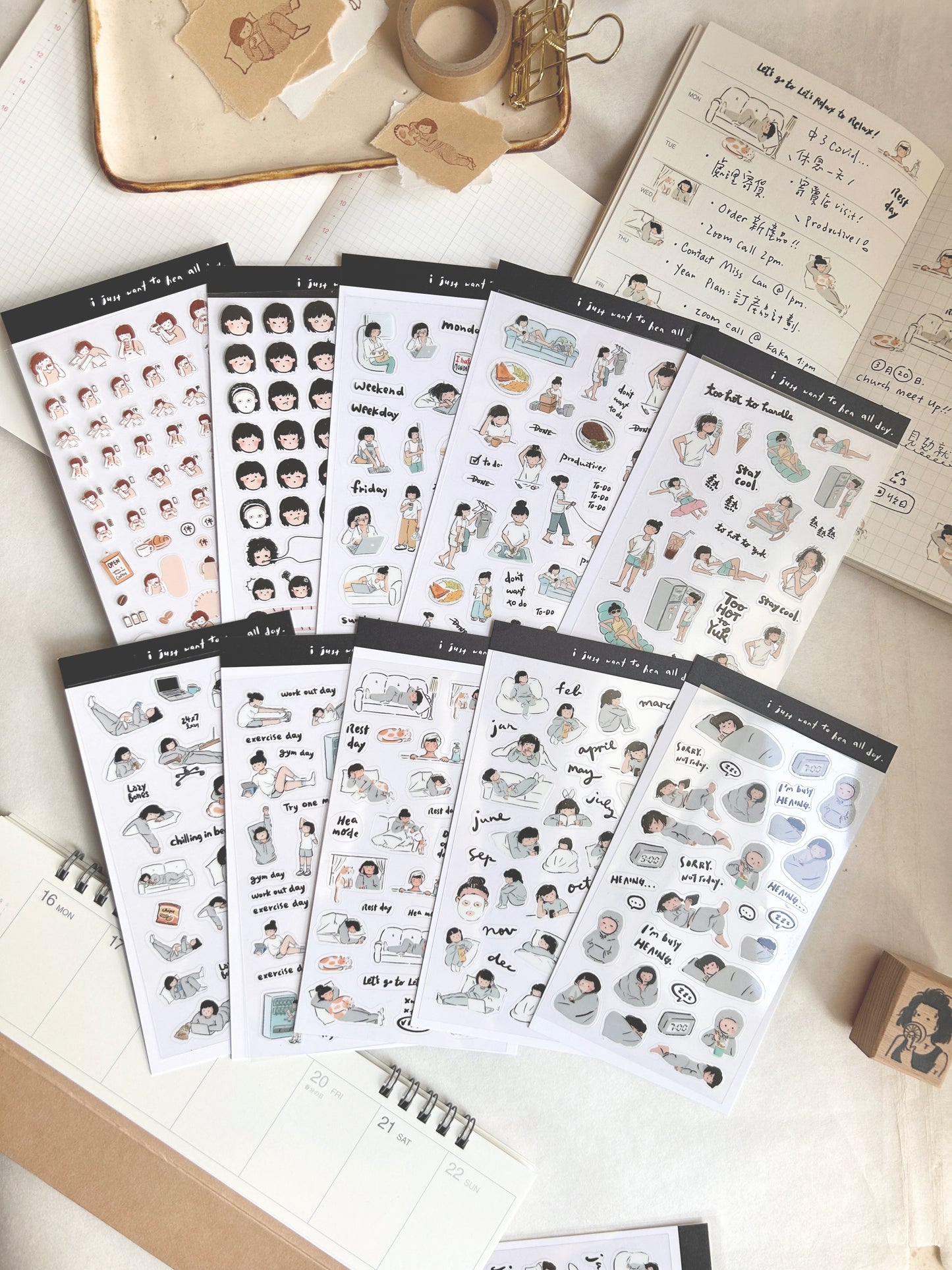 Miss Ng Yuk Sticker Sheet Vol.7 Too Sleepy to Work