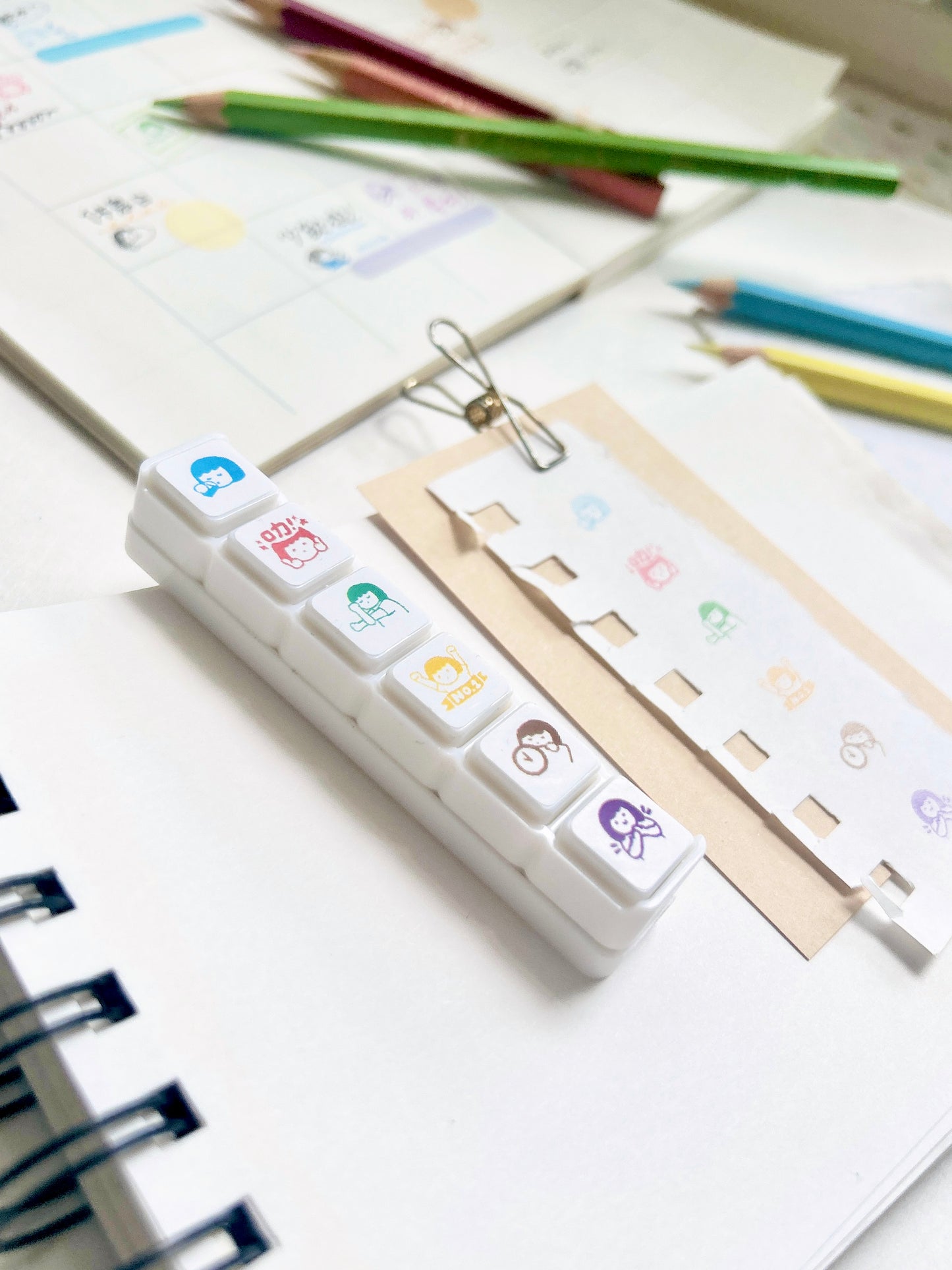 Miss Ng Yuk 6 in 1 Push-Button Stamps | Good Habits