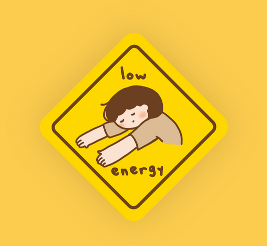 Warning Series Removable Sticker #6 Low Energy (Brown)