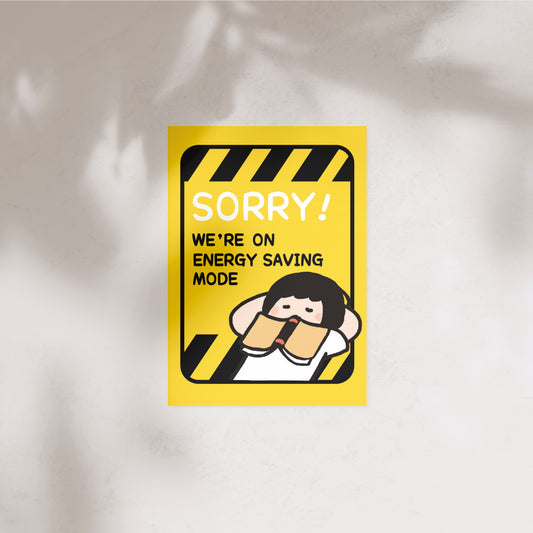 Energy Saving Mode Warning Postcard